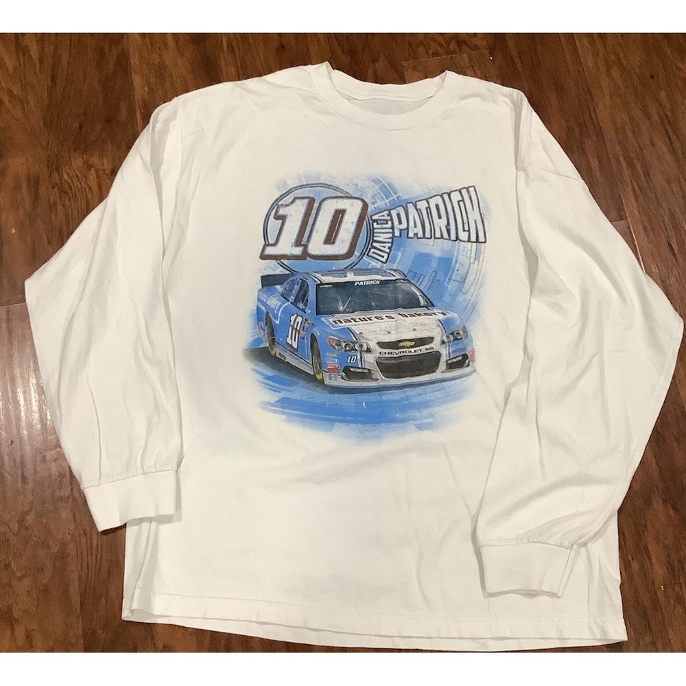 Danica Patrick T Shirt Size XL NASCAR White Long Sleeve Stewart Haas Nice
